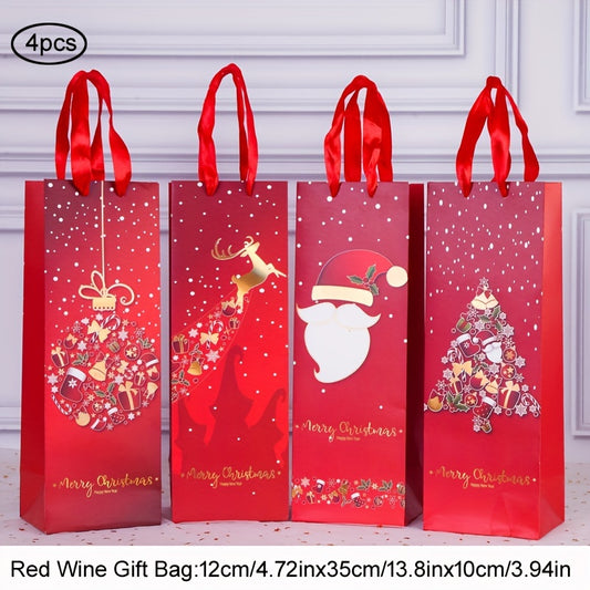 4pcs Christmas Wine Bag Gift Bag Wine Bag 11 99x35 05x10 01cm
