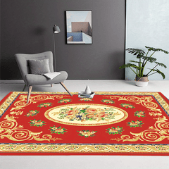 Red American Classic Area Rug Soft Carpet for Living R