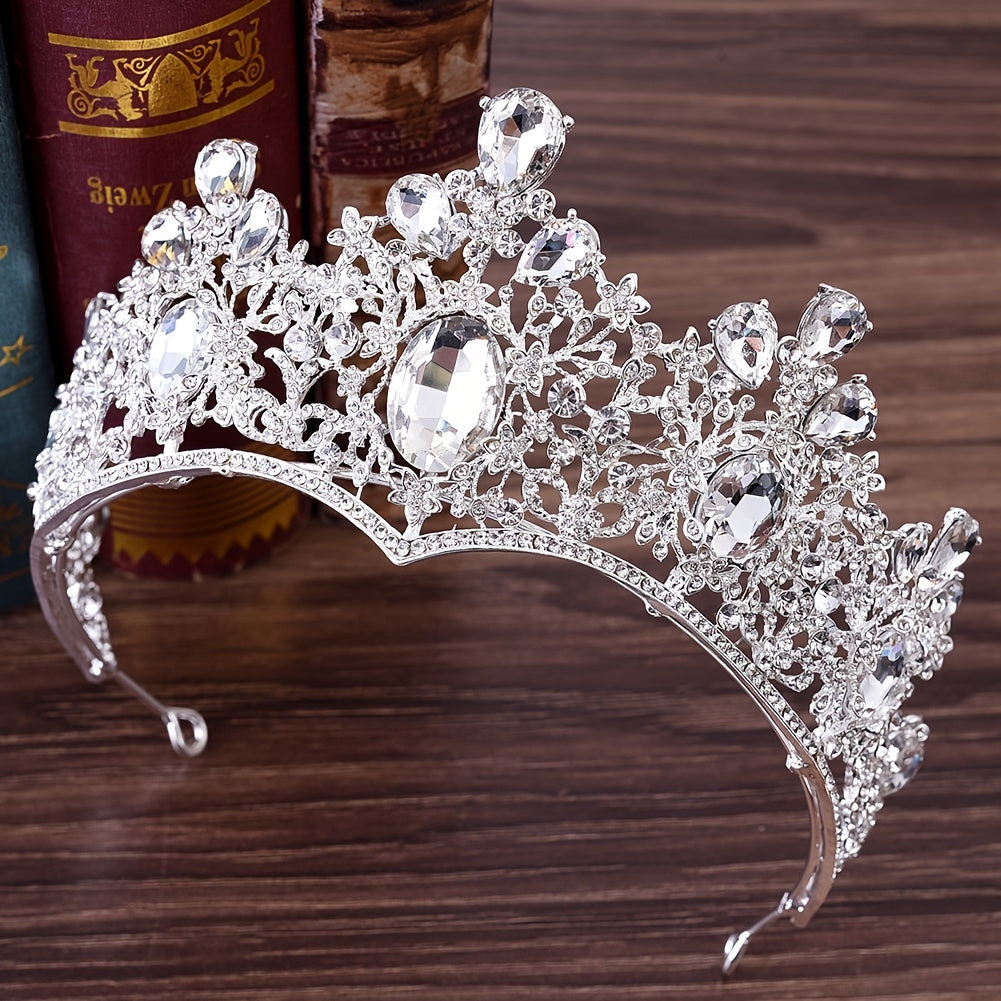 Baroque Rhinestone Crown Hairband Bridal Wedding Decoration