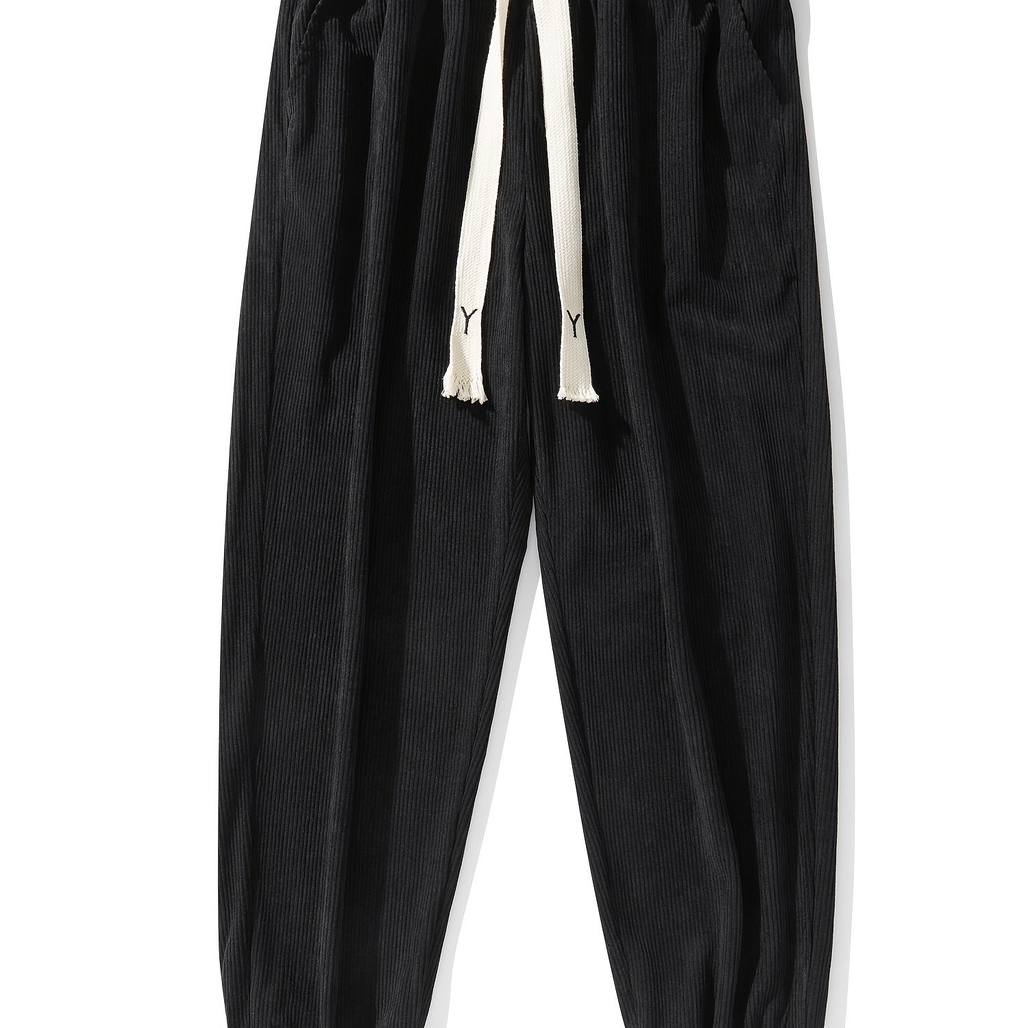 Men's Tapered Corduroy Joggers Drawstring Sweatpants
