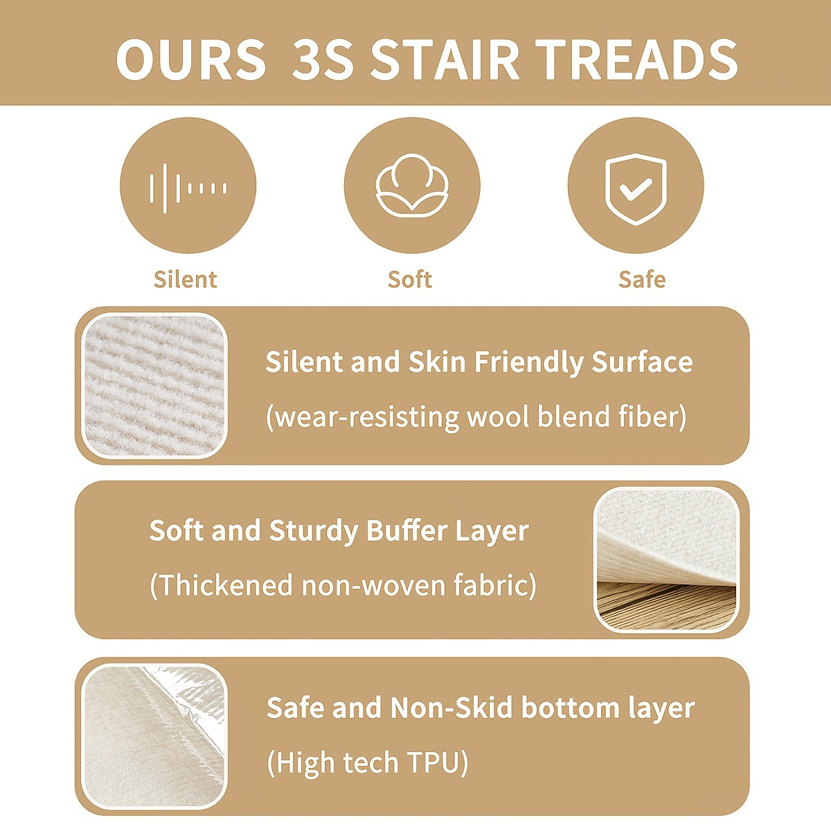 Non Slip Carpet Stair Treads Non Skid Safety Rug Slip Resistant Indoor Runner