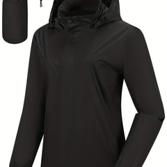 Waterproof Rain Jacket Lightweight Outdoor Hooded Jacket Women's Activewear