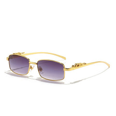 Leopard Metal Sunglasses Square Men Sun Glasses UV400 Eyeglasses
