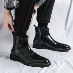 Men's High Top Zipper Boots Assorted Colors Dress Up Walking Shoes