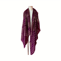 Hot Stamping Purple Cotton Scarf Women Hijab Turban