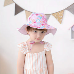 Teen Casual Butterfly Graphic Print Sun Hat, Adjustable Breathable Wide Brim Hat