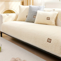 Thickened Plush Sherpa Sofa Slipcover - Furniture Protector Dog Friendly