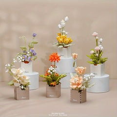 Orchid Plant Building Blocks Set - Adult & Kids Flower Pot Brick Kit