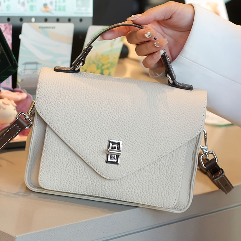 Convertible Shoulder Bag for Women Detachable Strap Turn Lock Closure