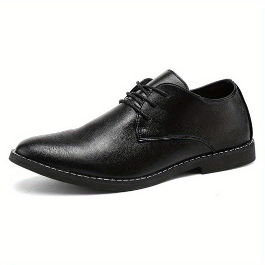 Men's Pointed Toe Lace Up Derby Shoes Business Formal Wear