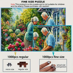Floral Garden Puzzle 1000pcs for Adults Large Floral Garden with Elderly Couple
