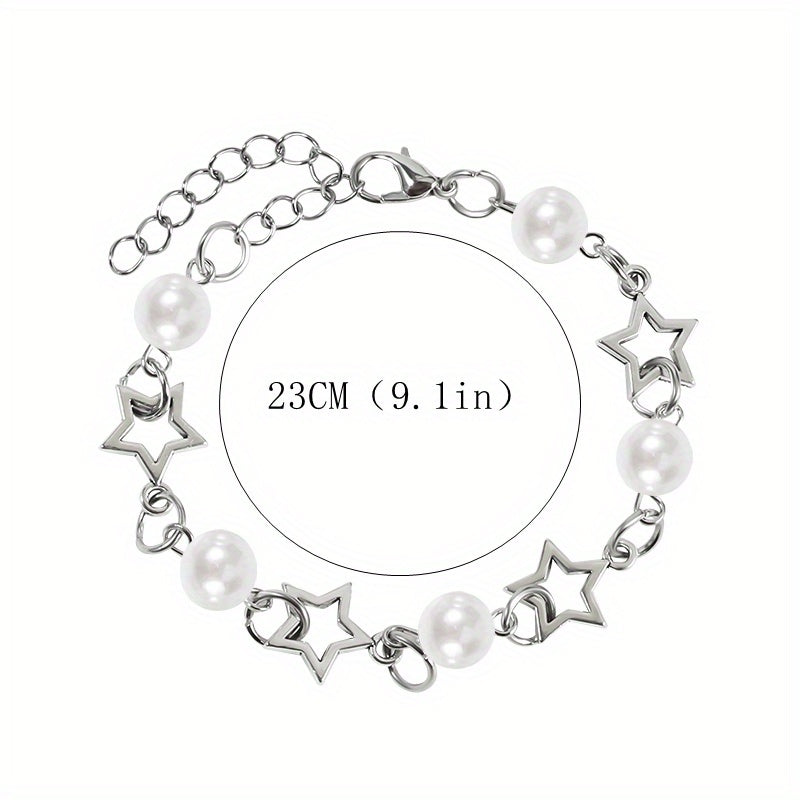 Star & Pearl Beaded Bracelet for Girls