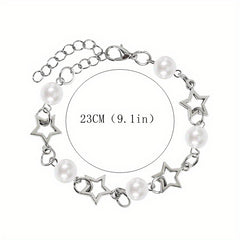 Star & Pearl Beaded Bracelet for Girls