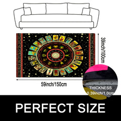 UV Light Flannel Luminous Tarot Pattern Rug Non Slip Mat