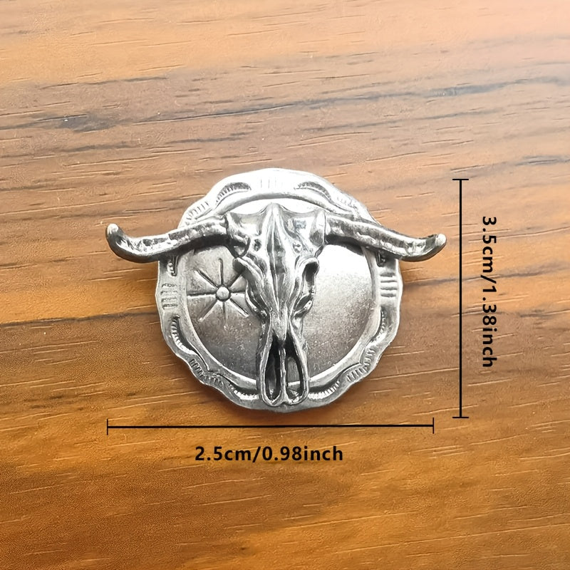 Bull Head Coin Studs Cow Skull Shank Buttons for Casual Wear