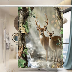 Waterproof Deer Shower Curtain Soft & Durable Bathroom Decor