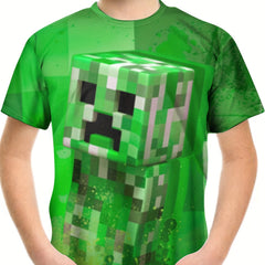 Kids Building Block Print Casual Tee Top