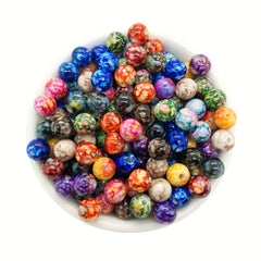 50pcs 8mm Double Multicolor Acrylic Beads Round Pearl Beads for Jewelry Making