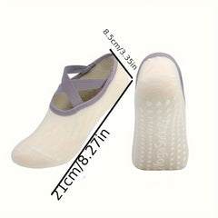 Women's Yoga Socks Non Slip Cross Strap Sports Socks