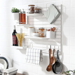 Industrial Style Wall Peg Board Display Shelves