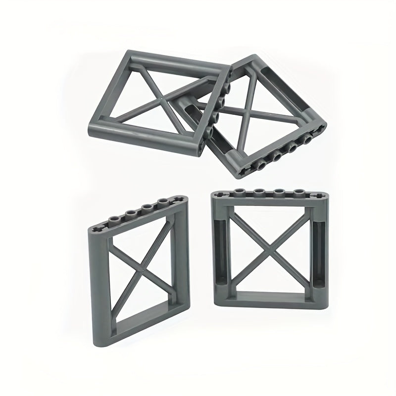 8pcs DIY Small Particle Building Blocks X-Shaped Iron Frame Parts