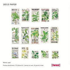 30pcs Vintage DIY Stickers Frame Notebooks Collage Decor