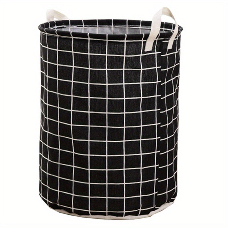 Print Laundry Basket Portable Foldable Home Storage Bag Cotton Linen Hamper