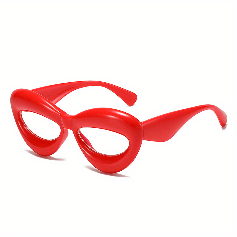 Y2K Candy Lip Frame Clear Lens Glasses