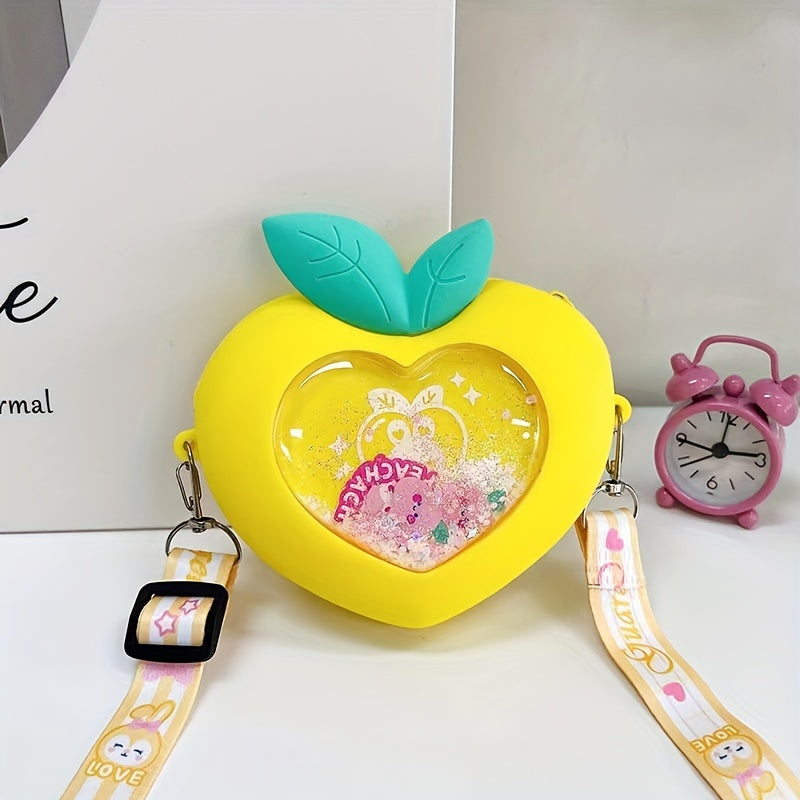 Novelty Peach Shape Crossbody Bag Coin Purse