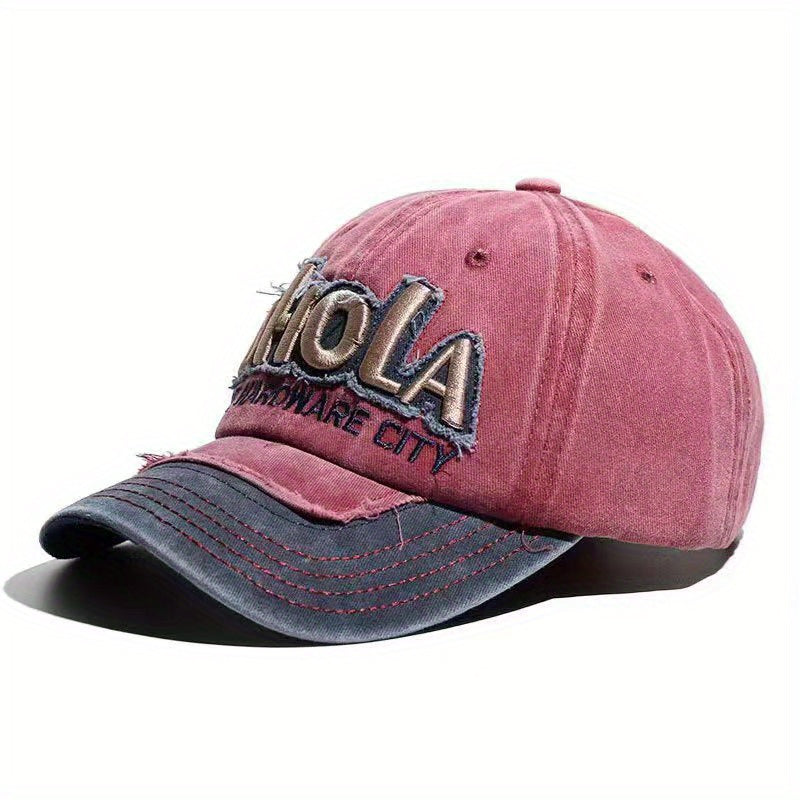 Vintage Baseball Cap Embroidery Patch Washed Distressed Dad Hat