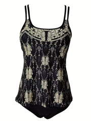 Tribal Print Tankini Set Cami Top & Panty Swimsuit