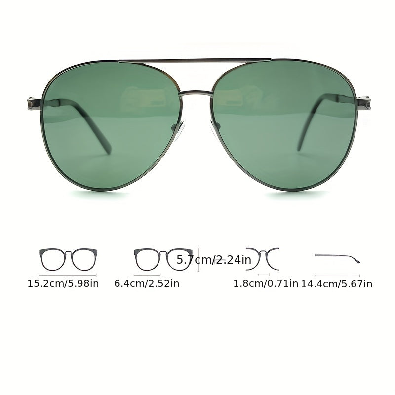 Men's Casual Toad Mirror Metal Frame Polarized Lenses UV400 Glasses