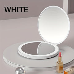 Mini LED Makeup Mirror Round Folding Portable Lighted Beauty Mirror