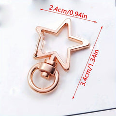 10pcs Star Hollow Key Chain Creative Lobster Clasp Buckle