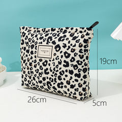 Creamy Leopard Bag Makeup Cosmetic Bag