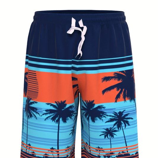 Men's Palm Tree Graphic Shorts Quick Dry Moisture Wicking