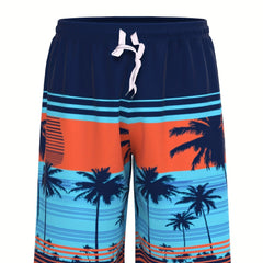 Men's Palm Tree Graphic Shorts Quick Dry Moisture Wicking