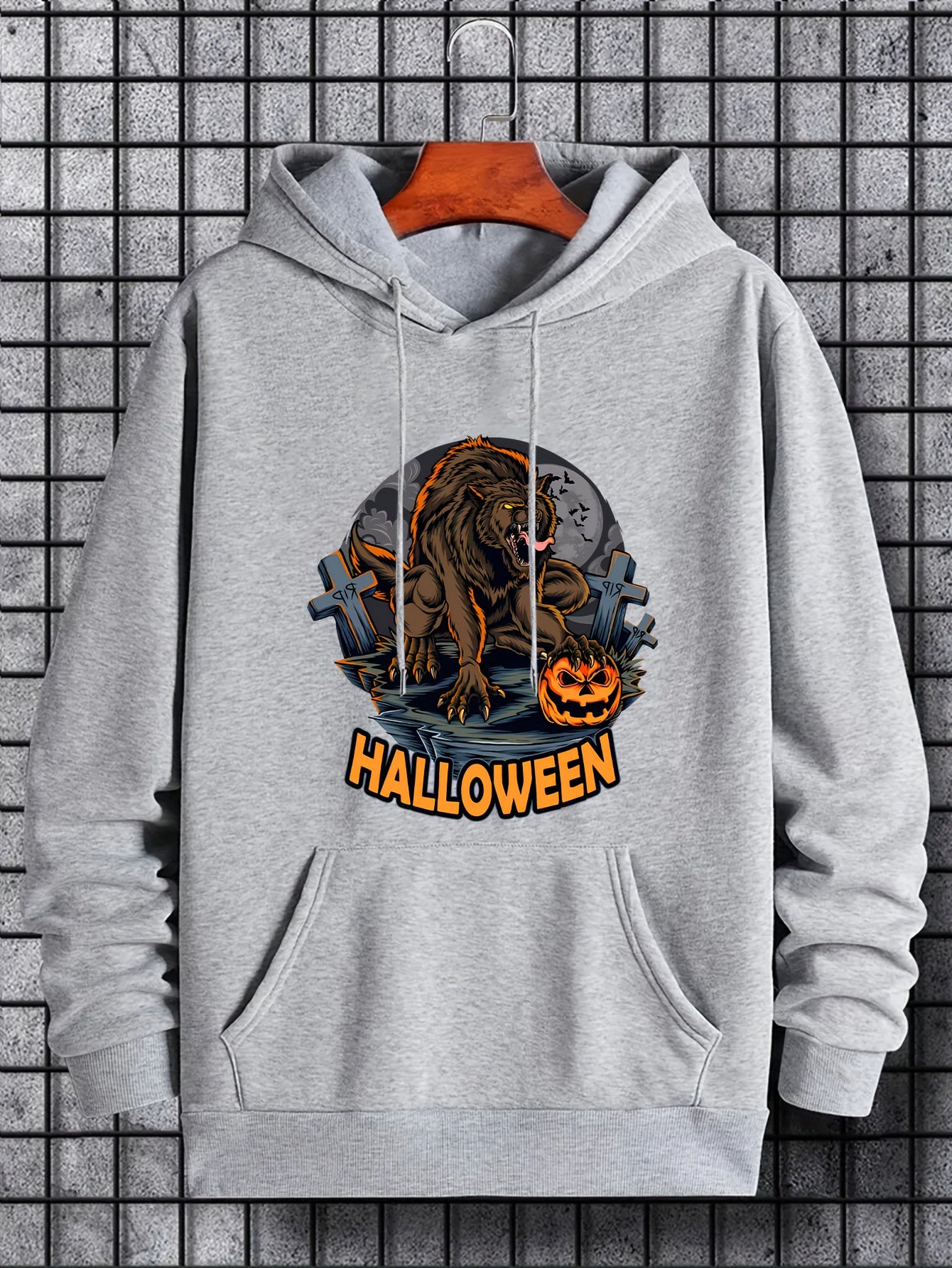 Men's Werewolf Graphic Hoodie Casual Sweatshirt for Halloween