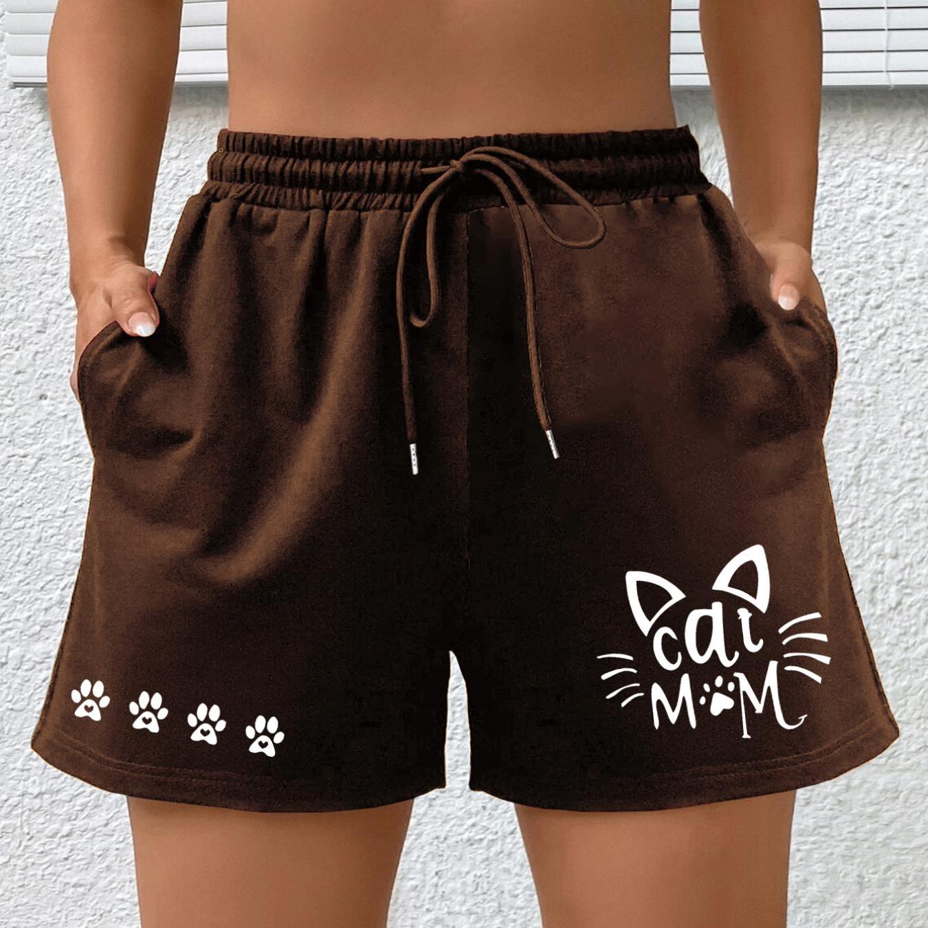 Women's Graphic Print High Rise Shorts With Pockets
