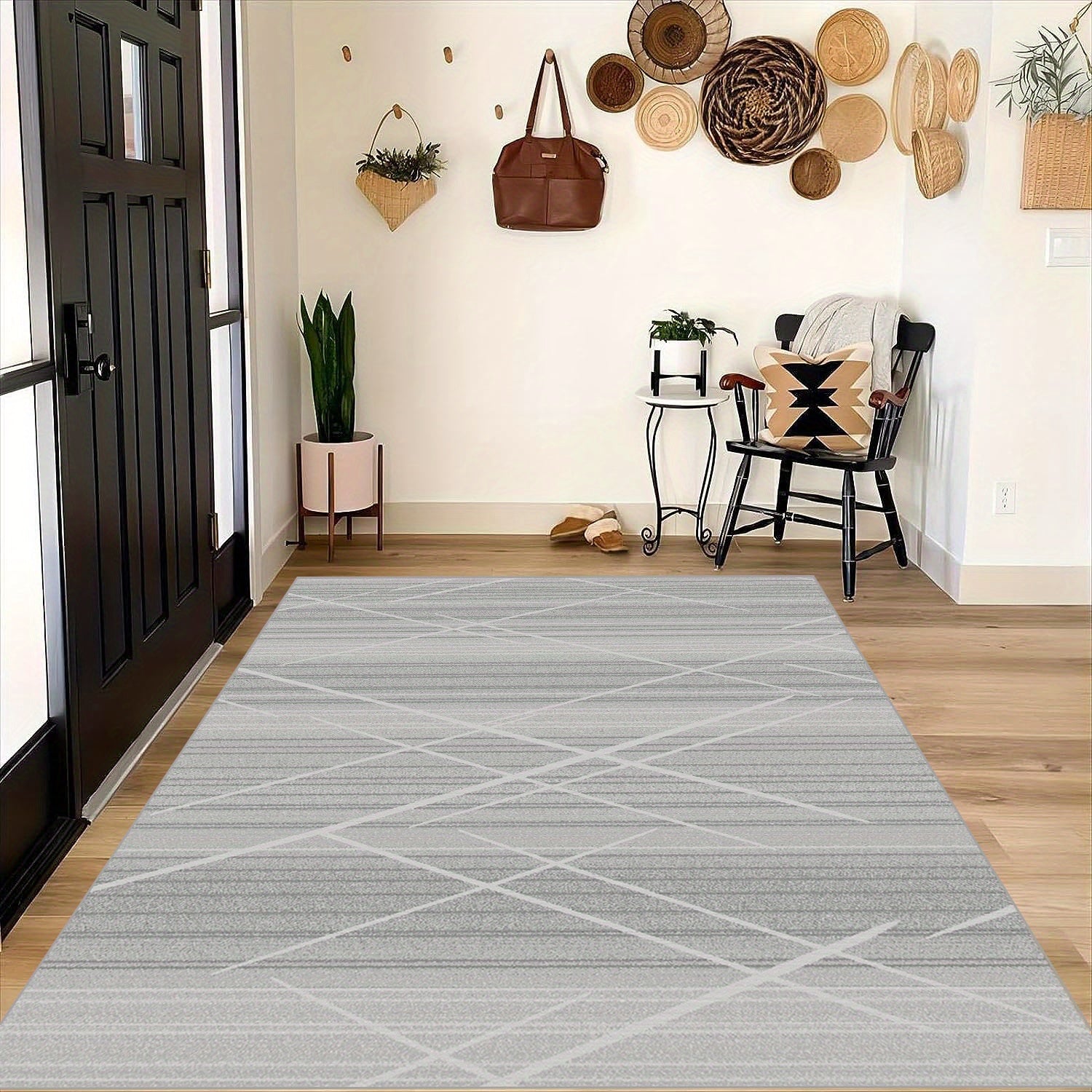 1pc Large Line Carpets for Living Rooms, Bedrooms, Offices - Non Slip and Easy