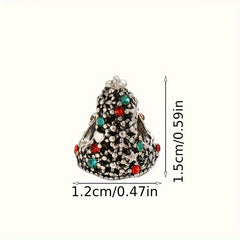Vintage Christmas Tree Inlaid Rhinestone Charm for DIY Bracelets Necklaces
