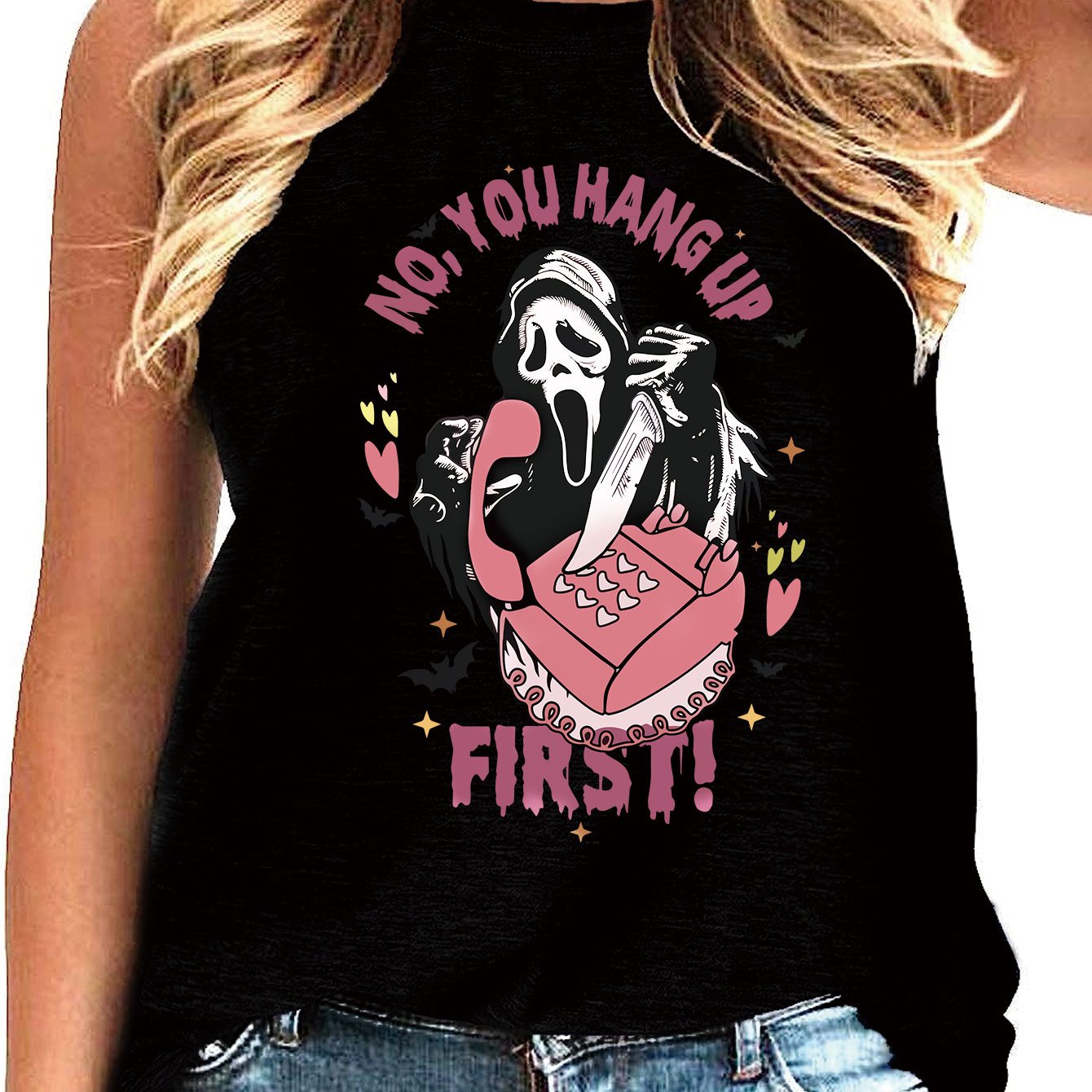 Skull & Letter Print Tank Top Sleeveless Casual Summer Women's Clothing