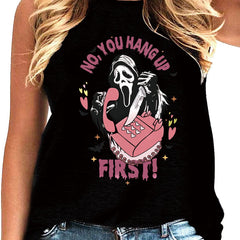 Skull & Letter Print Tank Top Sleeveless Casual Summer Women's Clothing