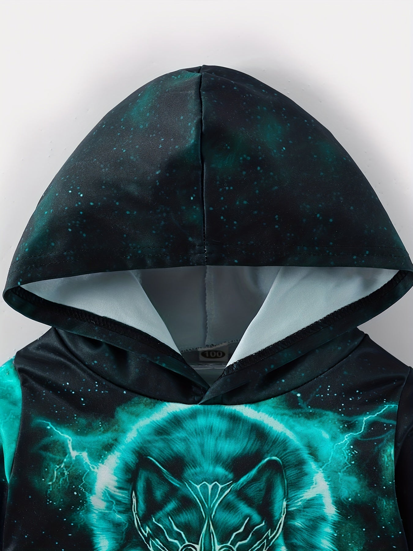 Boys Wolf Hooded Sweatshirt for Spring Autumn Winter