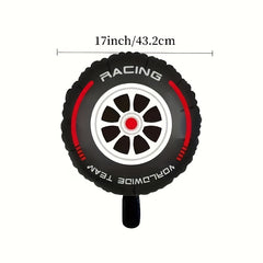 6pcs Racing Theme Tire Balloons Red Yellow Round Decorations