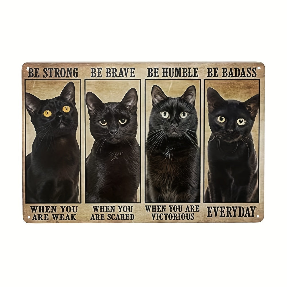 Funny Cat Tin Metal Sign for Home Decor