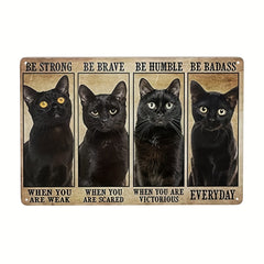 Funny Cat Tin Metal Sign for Home Decor
