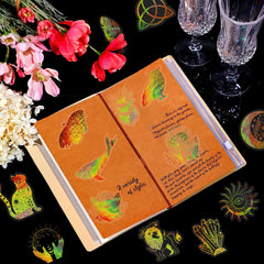 100pcs Starry Sky Laser Stickers Golden Holographic Retro Journal Stickers