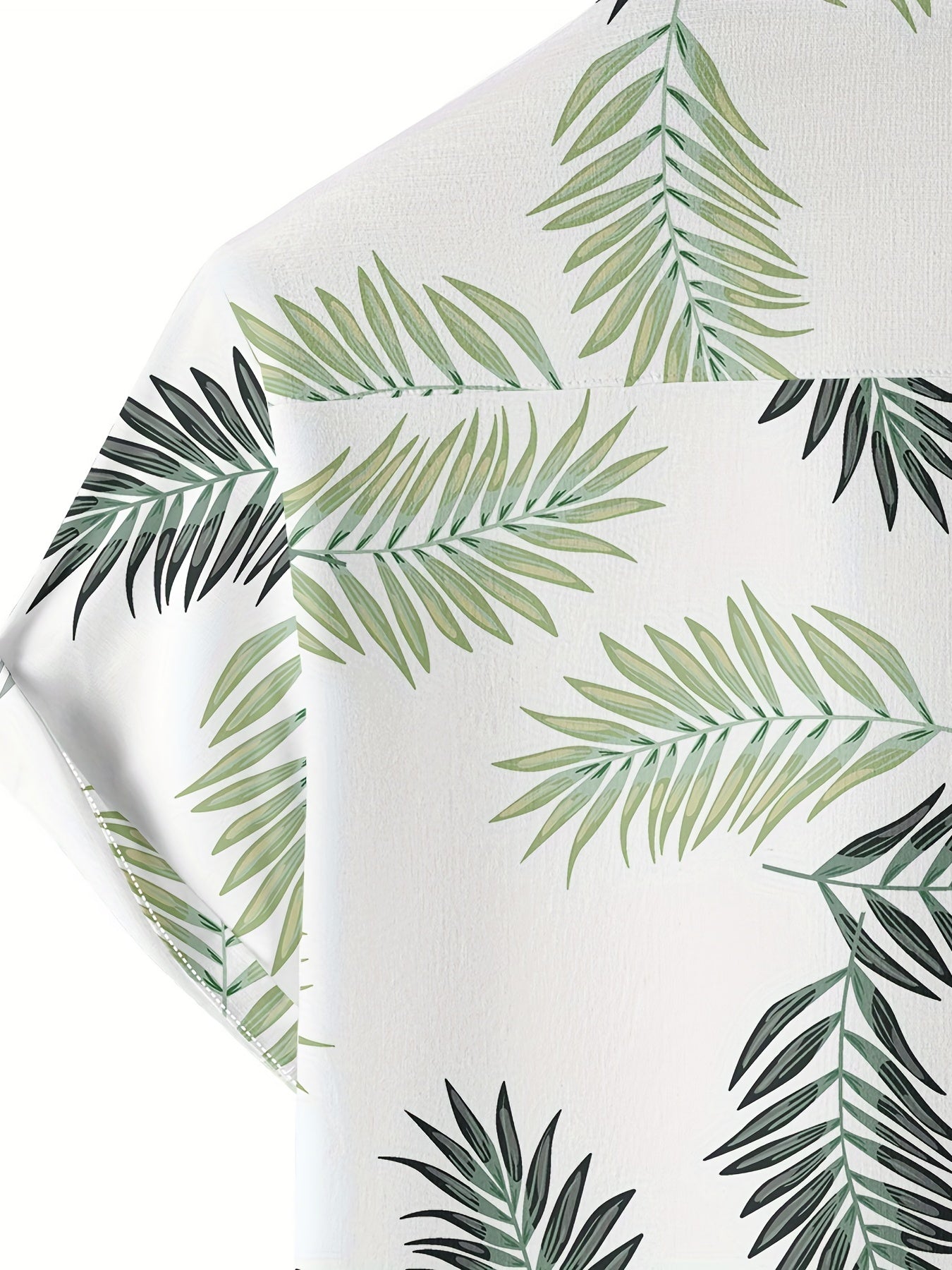 Leaf Print Men's Hawaiian Shirt for Summer Vacation