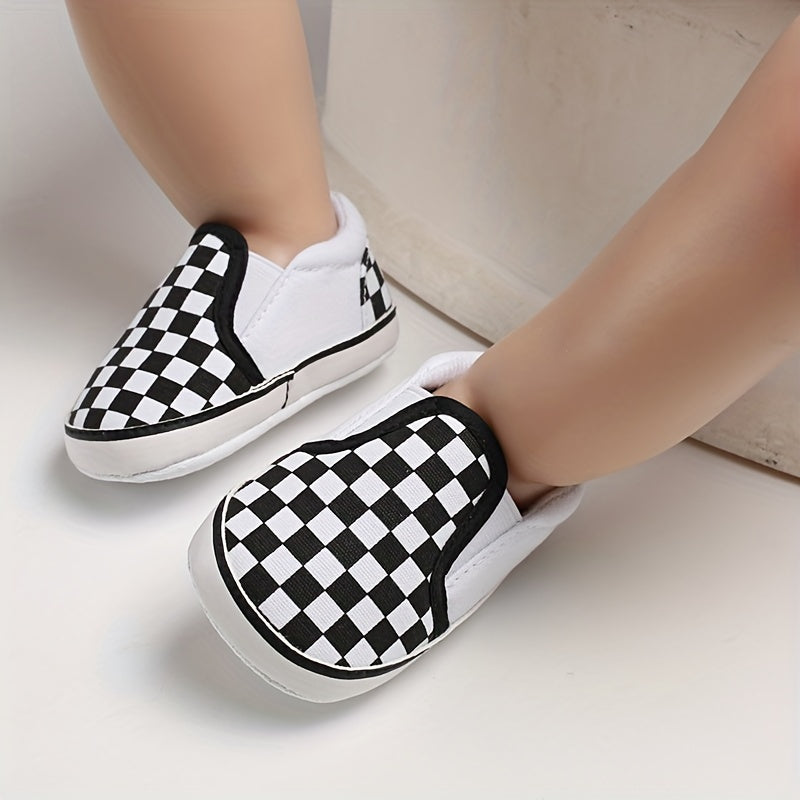 Baby Boys Plaid Slip On Sneakers Toddler Dress Shoes